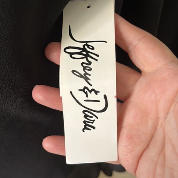 Jeffrey & Sara Evening By Tom Barra 2-Pc Black Sheer Wide Leg Skirt /Top Overlay - Picture 6 of 13